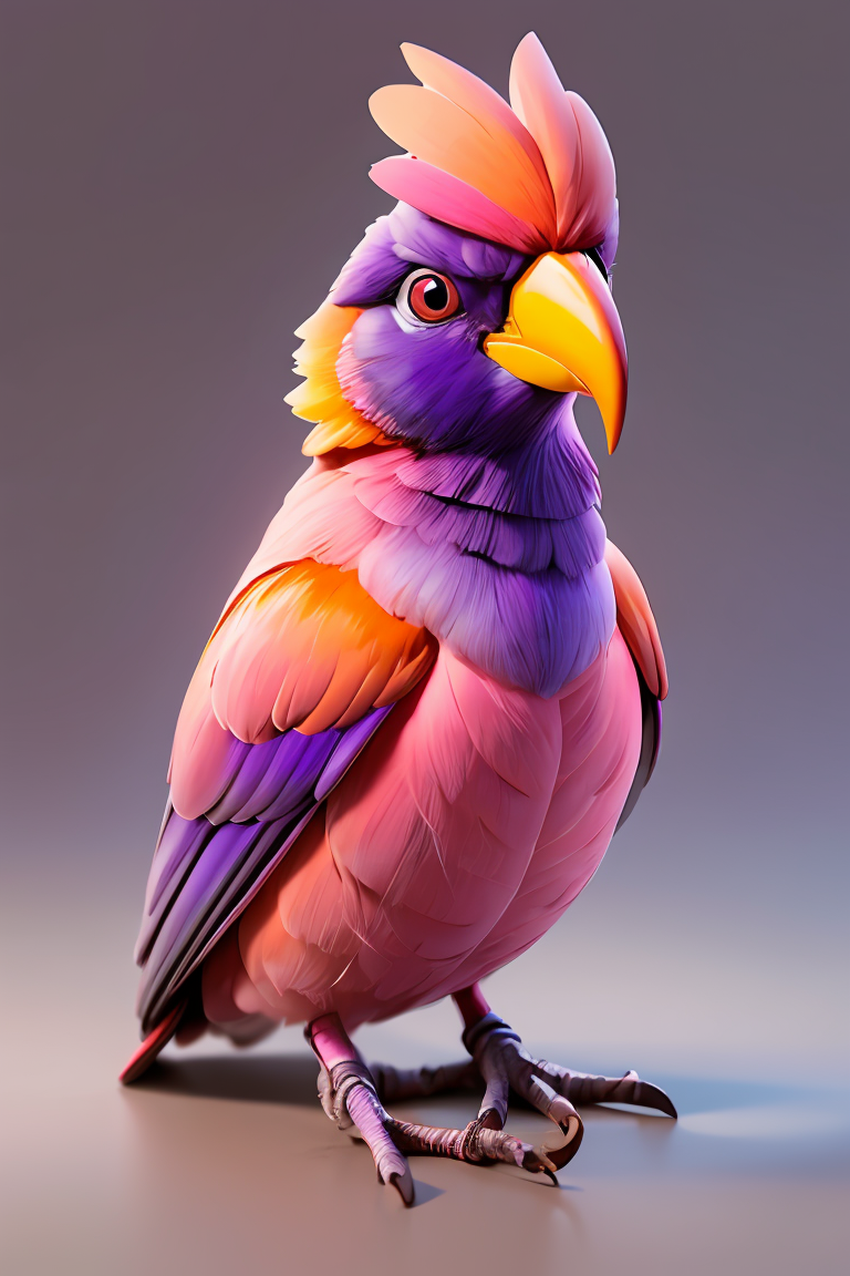 389412-4238664448-(masterpiece, best quality_1.2),ultra-detailed,Pink,purple,and orange bird,(realistic_1.5),_lora_EdobBirds_v1.0_0.8_,.png